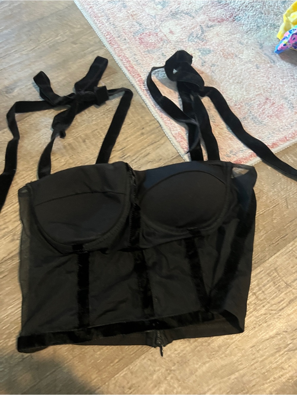 Commense Black Strap Tie Bustier Top - Picture 6 of 12